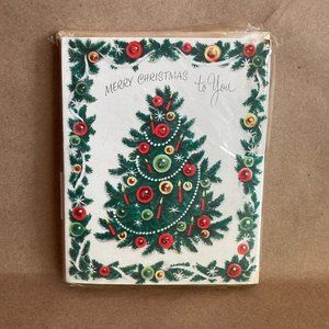 Vintage Pack of Christmas Cards / Unopened Unused / Tree w/Garland